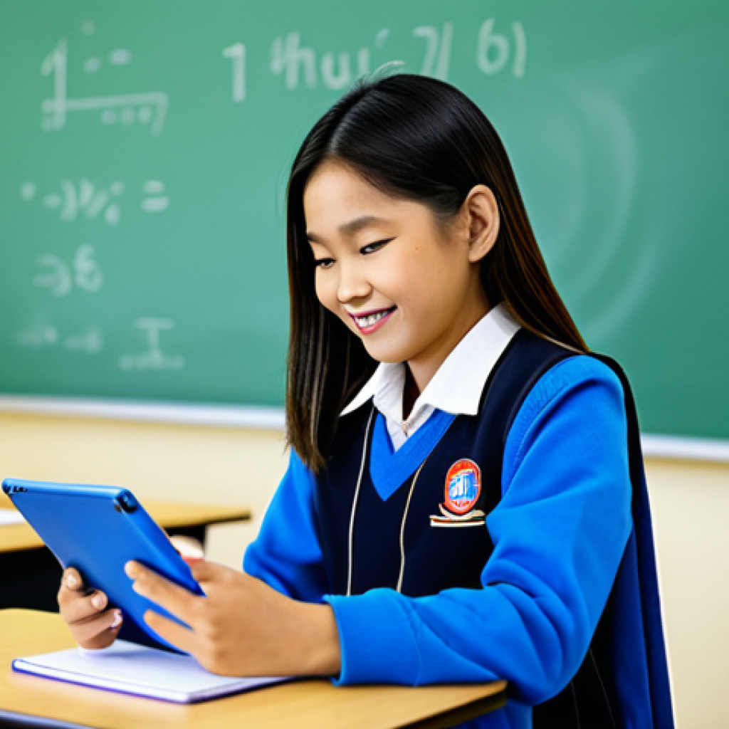 **Prompt:** "A Thai student using an AI-powered tutoring app on a tablet, studying math in a modern classroom. Focus on personalized learning. Bright, cheerful colors. Fully clothed, appropriate content, professional, safe for work."