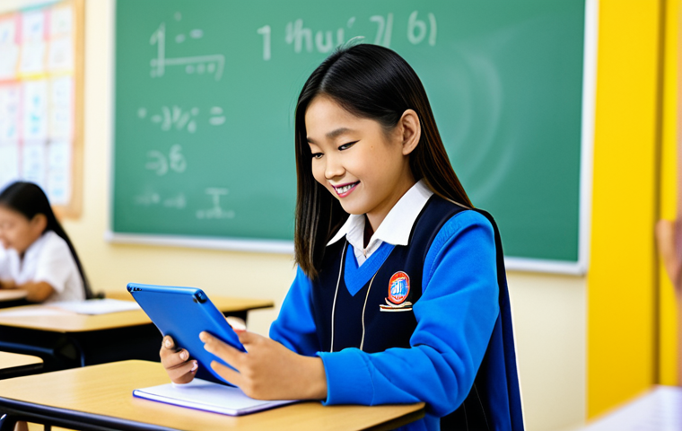 **Prompt:** "A Thai student using an AI-powered tutoring app on a tablet, studying math in a modern classroom. Focus on personalized learning. Bright, cheerful colors. Fully clothed, appropriate content, professional, safe for work."