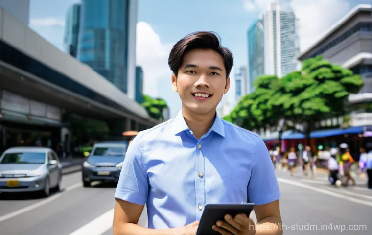 적시 학습 자원 활용을 위한 인터뷰 기법 - **Prompt:** A dynamic, wide-angle shot of a young Thai professional, late 20s, with a determined yet...