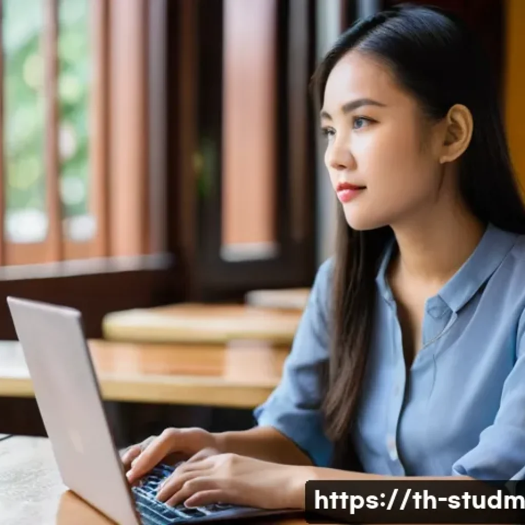 적시 학습 자원과 지속적인 교육의 관계 - **Prompt 1: Focused Just-in-Time Learning in a Thai Cafe**
"A candid, high-resolution photograph...